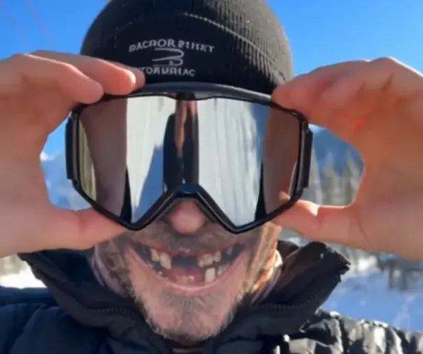 Close-up of the printed face under goggles